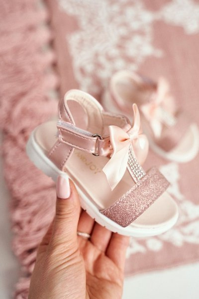 Children's Velcro Sandals For Girls Champagne Bella