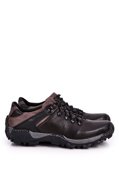 Demi-bottes de trekking en cuir pour hommes BEDNAREK Noir