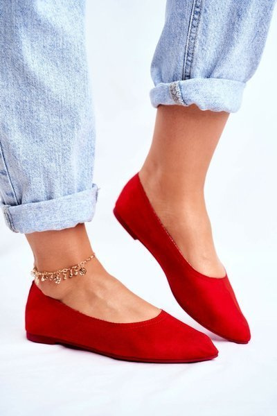 Női balerina Eco-Suede Red Bellissima