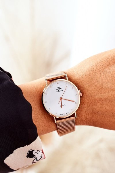 Mesh-Armbanduhr Michael John Roségold