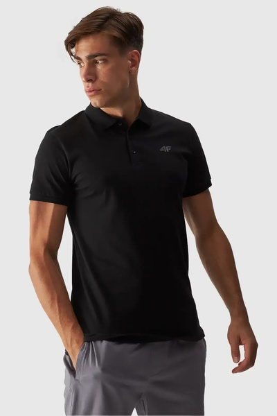 Tricou Polo Bărbați Regular Cu Logo 4F Negru 4FWMM00TPTSM316-20S
