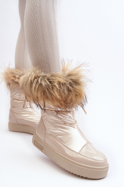 Damen Schneestiefel Mit Fell Beige Big Star MM274380