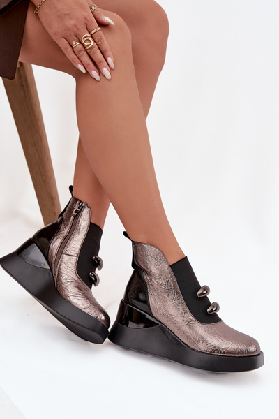 Damenturnschuhe auf Plattform D&A MR52-106 Metallisch