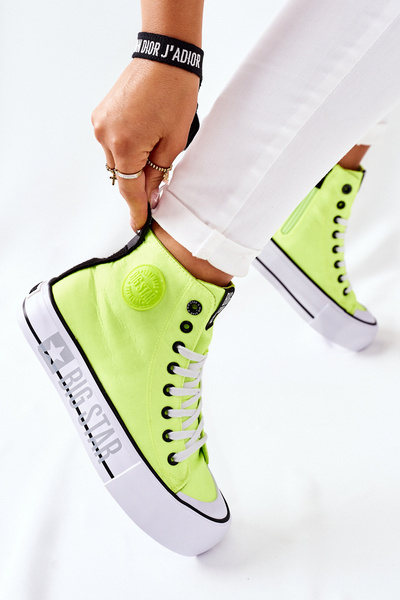 Baskets Hautes Sur Plateforme Big Star II274015 Jaune Fluo
