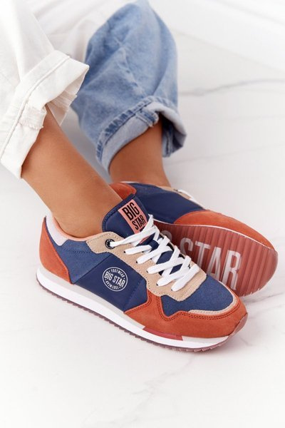 Sneakers pentru femei Memorie Spumă Big Star HH274567 Blue-Orange