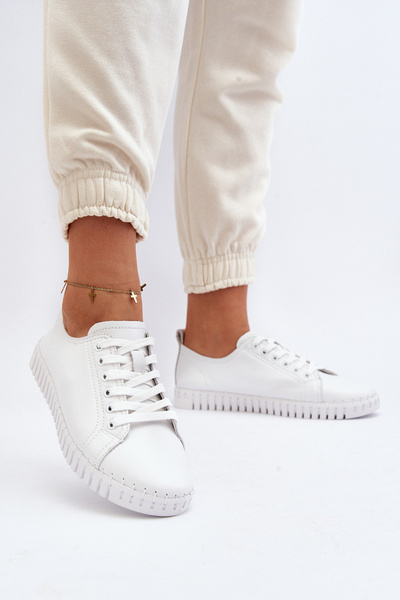 Weiße Damen-Ledersneaker Xenobia