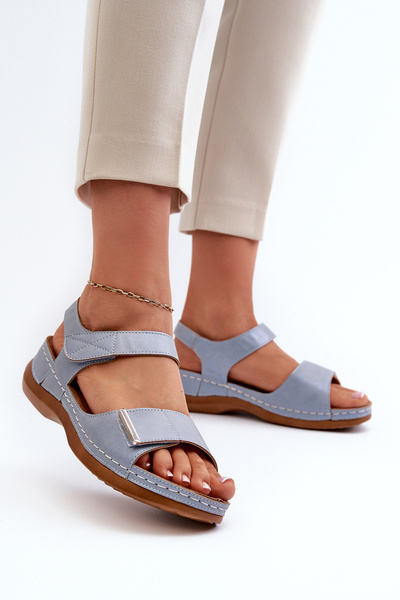 Sandale Comode cu Velcro Albastre Iphiope
