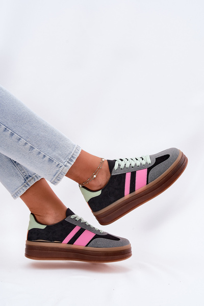 Alacsony Platformos Sneakers Fekete Ovivene