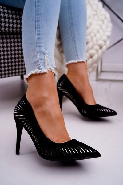 Femei din piele de căprioară Stilettos Black Fenne