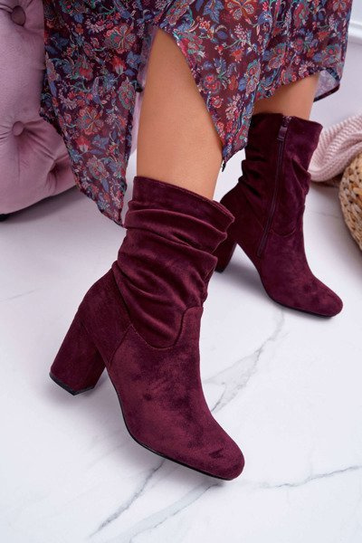 Bottes à talons aiguilles pour femmes en daim marron sans fin