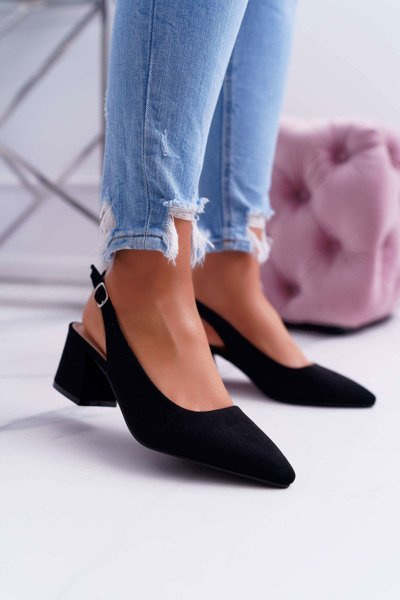 Damen-Pumps mit niedrigem Absatz Schwarz Contrail