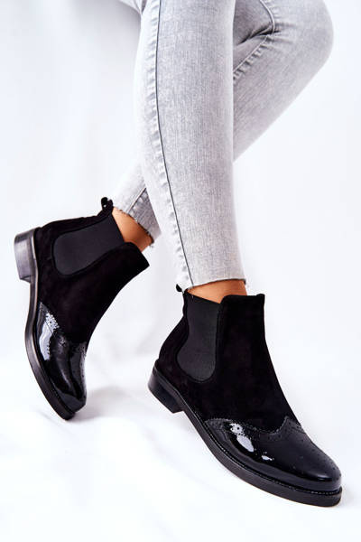Cizme de piele de piele Laura Messi Black 2096