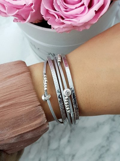 Bracelet Femme String Argent Perles Michiko