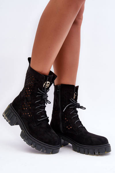 Bottines à lacets noires Ideally