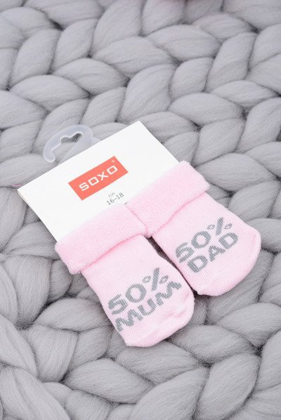 Soxo Chaussettes Bébé Rose 50% Maman Papa