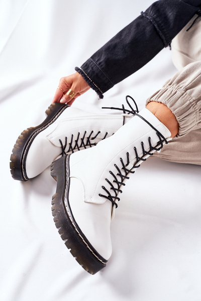 Women's Worker Stiefel Weiß Corydon
