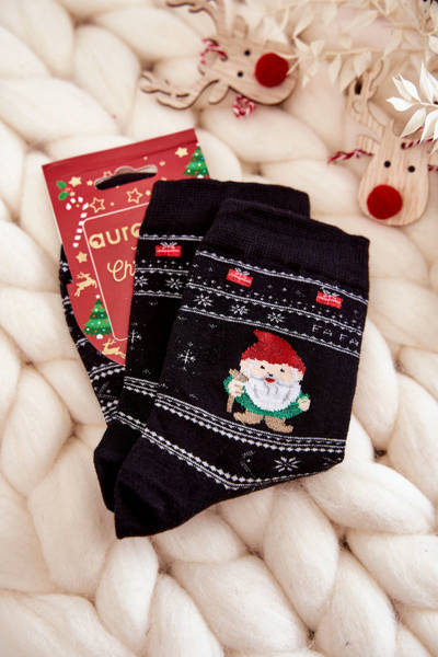 Weihnachtssocken aus Baumwolle für Damen Gnome Schwarze
