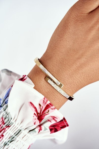 Bracelet Femme Acier Avec Zircons Or Sekvana