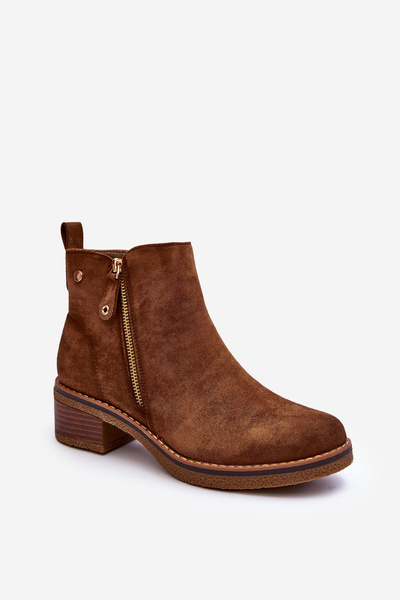 Low Heel Suede Boots Brown Laurisa