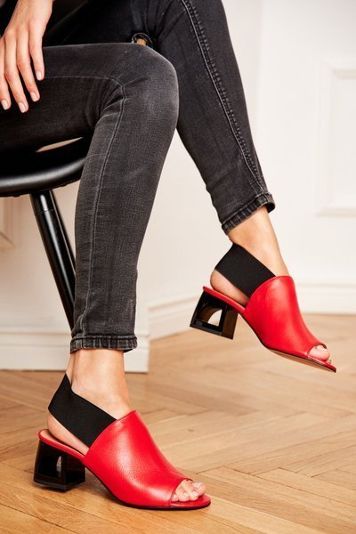 Laura Messi 1919 Rotes Leder Welt Sandalen