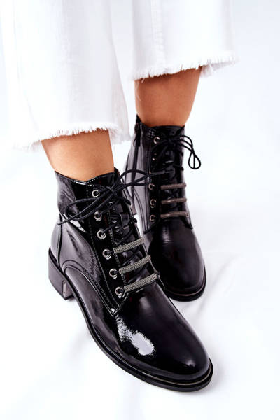 Bottes isolées classiques pour femmes, reflet noir brillant