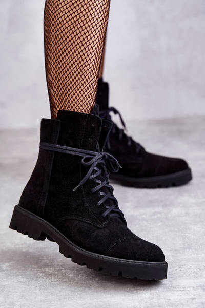 Bottines en daim avec fermeture éclair Nicole 2754 Noir