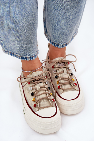 Damen Sneaker Auf Plattform Beige GOE RR2N4105