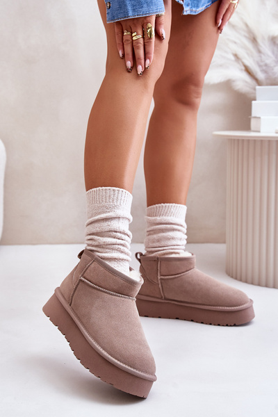 Modische niedrige Wildleder-Schneestiefel Khaki Nucca