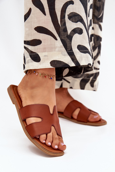 Damen Flache Sandalen Mit Ausschnitten Camel Salyra