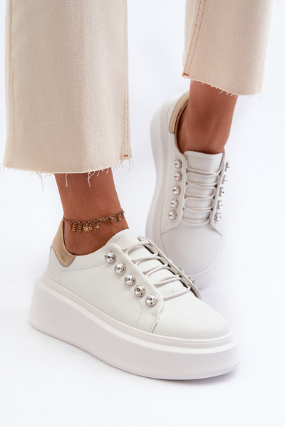 Moteriški odiniai sportbačiai ant Chunky Platform White S.Barski LR628