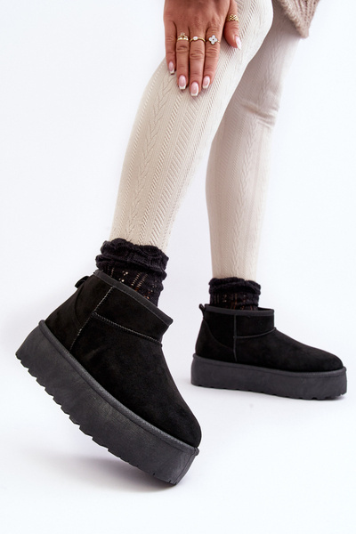Frauen Schneestiefel Mit Plateausohle Schwarz Mennja