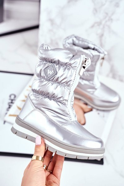 Women's Snow Boots Warm Natural Wool Silver Mumm