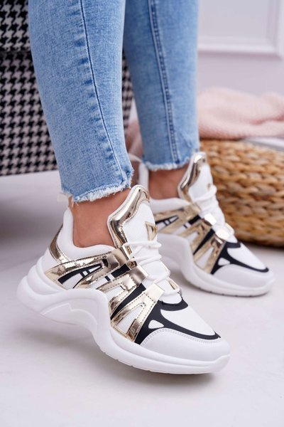 Chaussures de sport pour femmes, insert doré Felter