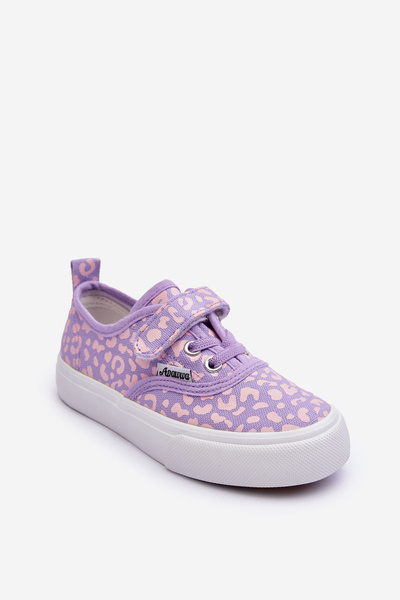 Kindermuster-Schnürschuhe mit Reißverschluss Violett Talirena