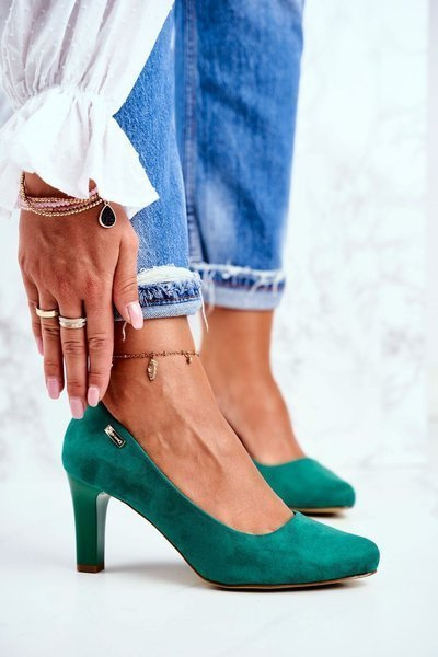 Damen Sergio Leone Grün Wildleder Orsola Pumps