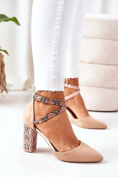 Pumps On High Heel S.Barski Snake Print Beige