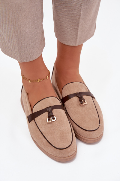 Mocasini Loafer Dama Din Velur Eco Bej Darwen