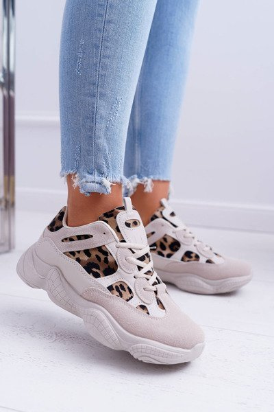 Pantofi sporți de leopard pentru femei bej thailandez