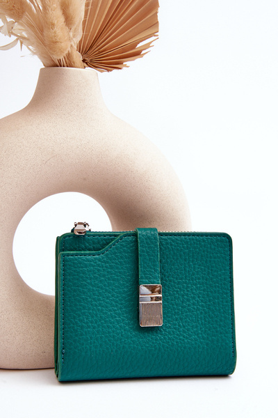 Portefeuille pour femme en cuir écologique vert Lazara