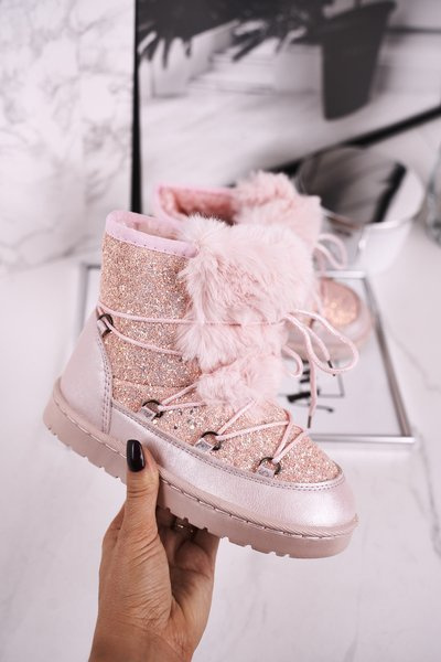 Kinder-Schneestiefel mit Fleece Bright Pink Minnie Mouse