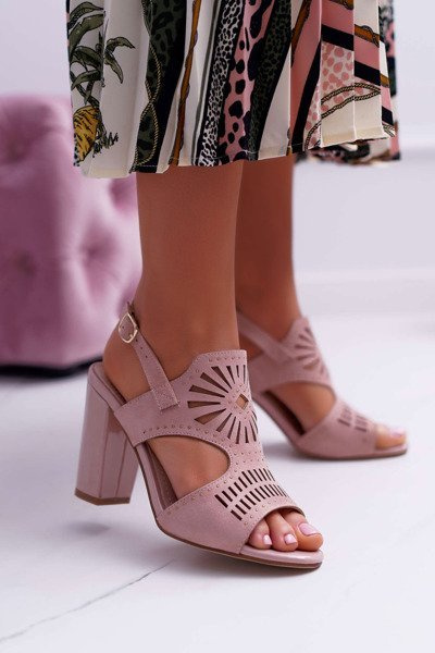 Women's Stiletto Sandals Sergio Leone SK852 Suede Pink Diven