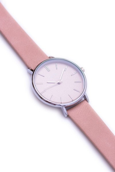 Montre Ernest Montane femme de coloris rose, enveloppe argentée