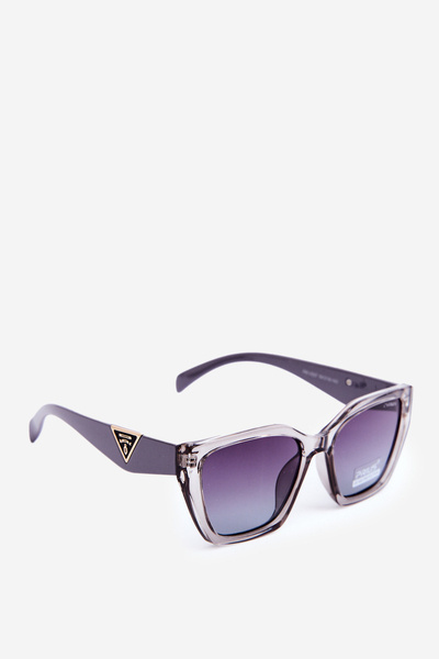 Damen Klassische Sonnenbrille mit goldenen Details UV400 Grau