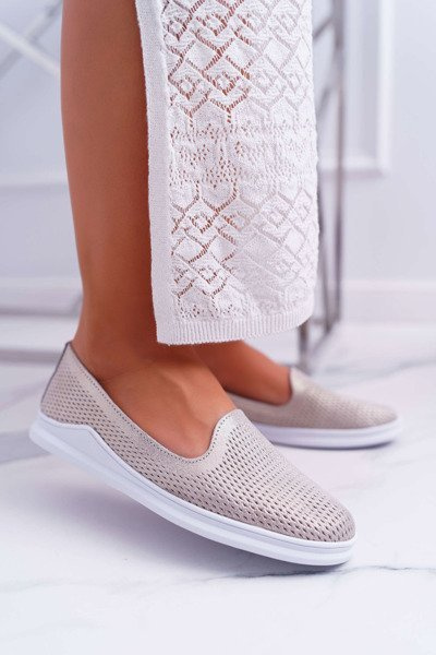 Lords Shoes à enfiler en cuir pour femme Doré Lordi