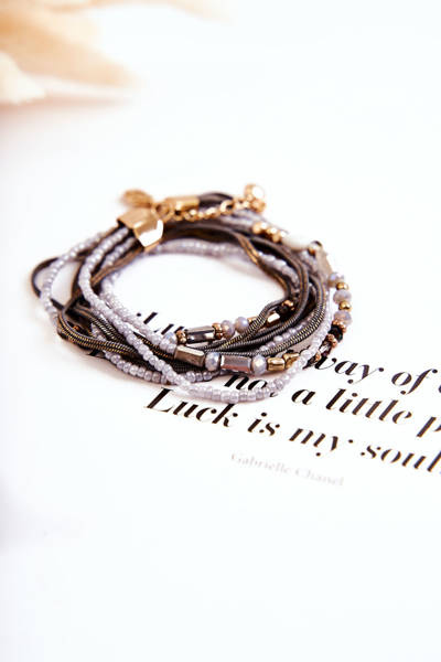 Women's Bracelet With Pearls And Crystals Grey