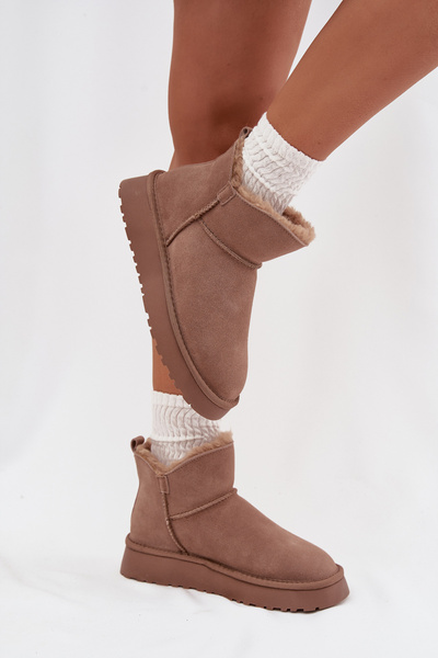 Wildleder Schneestiefel für Damen auf Plattform Vinceza 97962 beige