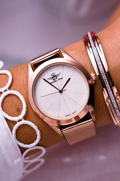Moteriškas laikrodis Michael John Pink Gold Armedana