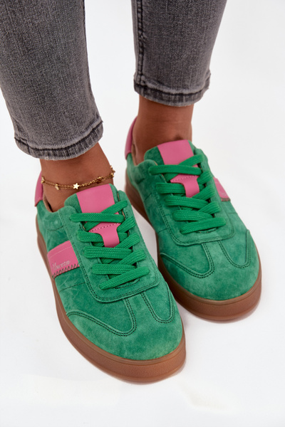 Adidași din piele de culoare verde Vinceza 79576