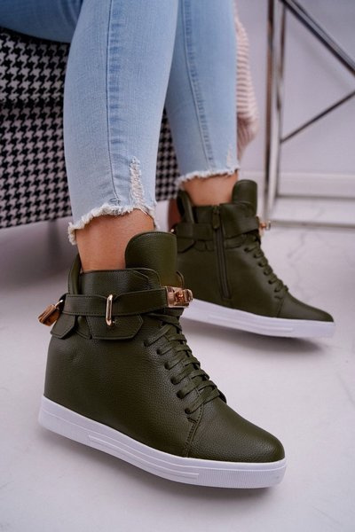 Damen Sneakers On Anchor Gold Vorhängeschloss Olive Tersey