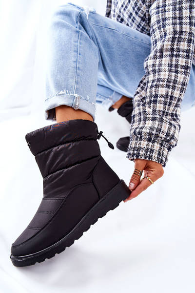 Magas csizma Felbújós hócipő Fekete Cathy